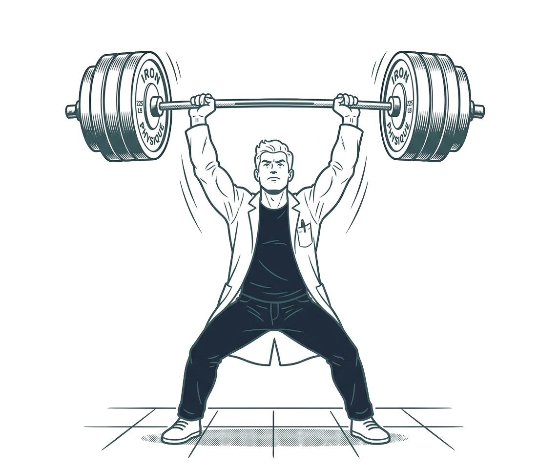 Physician powerlifting, representing the strength of a lean, independent private practice